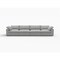 Homeroots 160" Light Gray Linen Blend Modular Sofa 714570 - alternate 1