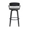 Homeroots 26" Gray And Black Faux Leather Swivel Low Back Counter Height Bar Chair 534440 - alternate 3