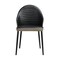 Armen Living Rocco Upholstered Dining Chair in Taupe Gray and Black Faux Leather w Black Metal Legs - Set of 2 LCROSITAGRYBLK - alternate 2