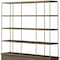 Homeroots 82" Antiqued Brass And Brown Distressed Metal and Solid Wood Four Tier Bookcase with Four Doors 611044 - alternate 2