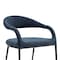 Armen Living Morgan Upholstered Dining Chair with Matte Black Iron and Blue Fabric - Set of 2 LCMOSIBLKBLU - alternate 2