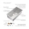 Whitehaus Collection Whitehaus 33 in Undermount Single Bowl 16 Gauge Brushed Stainless Steel Workstation Sink WHSW3319 - alternate 2