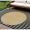 Homeroots 10' X 14' Black And Beige Striped Washable Indoor Outdoor Area Rug 597150 - alternate 1