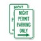 Signmission Night Permit Parking Only With Right Arrow, 18'' X 24'' 2 Signs, Heavy Gauge Aluminum, 2PK A-1824-2PACK-23856 - alternate 1