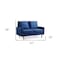 Homeroots 57" Blue And Dark Brown Velvet Loveseat 543726 - alternate 2