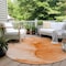 Homeroots 8' Round Orange Round Abstract Washable Non Skid Indoor Outdoor Area Rug 559753 - alternate 2