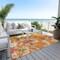 Homeroots 3' X 5' Orange Peach And Salmon Floral Washable Indoor Outdoor Area Rug 611204 - alternate 3