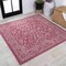 Jonathan Y Tela Bohemian Textured Weave Floral Fuchsia/Light Gray 5 ft Square Indoor/Outdoor Area Rug SMB100G-5SQ - alternate 1