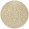 Homeroots 8' Gold And Beige Round Damask Washable Indoor Outdoor Area Rug 595147 - alternate 3