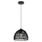 Jonathan Y Campana 10.25" 1-Light Bohemian Modern Woven Rope/Iron LED Pendant, Black JYL6513B - alternate 1
