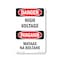 Signmission Safety Sign, OSHA Danger, 10" Height, High Voltage Bilingual, D-VT-1327 OS-DS-D-710-VT-1327 - alternate 1