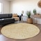 Homeroots 8' Gold And Ivory Round Abstract Washable Indoor Outdoor Area Rug 599714 - alternate 3