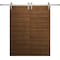 Sartodoors Modern Double Barn Door 48 x 80 inches, Ego 5000 Cognac Oak Veneer, 13FT Silver Rail Track Set, S EGO5000DB-S-DKO-48 - alternate 1