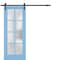 Sartodoors Sturdy Barn Door Solid Core Modern Interior VEREGIO7412BD-B-AQU-18 x 80-Black Rail - alternate 1