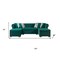 Homeroots Green Velvet U Shaped Three Piece Sofa and Chaise Sectional With Toss Pillows 643892 - alternate 4