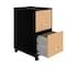 Space Solutions 14.25 in W 2 Drawer Mobile File Cabinet, Black / Platinum Oak 25855 - alternate 2
