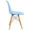 Leisuremod Dover Plastic Dining Side Chair with Wooden Legs, Transparent Blue, 4PK EP19TBU4 - alternate 3