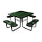 Leisure Craft 46" Square Picnic Table, Perforated Metal, Portable, Black Green T46SQP-PERF-BLACK GREEN - alternate 1
