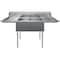 Amgood 72 in. x 23.5 in. Stainless Steel Two Compartment Sink with 18 in. x 18 in. Bowls and Left and Right Drainboards SINK S2C-181812-18LR-NF-Z - alternate 2