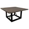 Homeroots 60" Dark Brown and Black Solid Wood and Iron Frame Base Square Dining Table 544750 - alternate 3