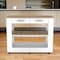 Homeroots White and Brown 40in Rolling Kitchen Cart With Storage 474097 - alternate 2