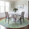 Homeroots 8' Mint Green Blue And Ivory Round Oriental Washable Indoor Outdoor Area Rug 597700 - alternate 3