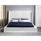 Homeroots White Tufted Faux Leather King Bed Frame 374144 - alternate 2