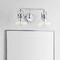 Jonathan Y Shirley 17.5" 2-Light Farmhouse Industrial Metal LED Vanity Light w/Seeded Glass Globe Shades, Chrome JYL7404A - alternate 3