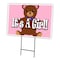 Signmission Its A Girl! Yard Sign & Stake outdoor plastic coroplast window C-1824-DS-Its A Girl! - alternate 1