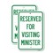 Signmission Reserved for Visiting Ministers, 12'' X 18'' 2 Signs, Heavy Gauge Aluminum, 2PK A-1218-2PACK-23168 - alternate 1