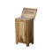 Homeroots 24" Brown Solid Wood Laundry Hamper With Lid 383587 - alternate 3