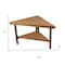 Homeroots 18" X 31" Brown Teak Corner Shower Bench With Shelf 549387 - alternate 3