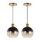 Jonathan Y Nixon 7.5" 1-Light Mid-Century Modern Metal/Glass Adjustable Drop Globe LED Pendants, Brass Gold, 2PK JYL3513A-SET2 - alternate 2