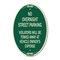 Signmission No Overnight Street Parking Violators Will Be, 12 In X 18 In Architectural, Heavy Gauge Aluminum A-OV-G-1218-23823 - alternate 1