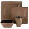 Gibson Elite Kiesling 16 Piece Hard Square Stoneware Dinnerware Set in Taupe and Black 750121025M - alternate 2