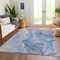 Homeroots 8' X 10' Denim Blue And Ivory Abstract Washable Indoor Outdoor Area Rug 617599 - alternate 2