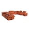 Homeroots Camel Italian Leather Power Reclining U Shaped Twelve Piece Sectional With Console 634660 - alternate 1