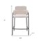 Homeroots Set of Two 26" Cream and Black Faux Shearling and Steel Counter Height Bar Chairs, 2PK 565001 - alternate 3