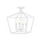 Jonathan Y Plains 12" 4-Light Modern Farmhouse Metal Open-Frame Pagoda LED Semi Flush Mount Mini Lantern, White JYL7610E - alternate 1