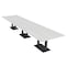 Skutchi Designs Rectangle Conference Table With Power Unit, 48 in W, 192 in L, White HAR-REC-48X192-DOU.BK-WA7976-NA - alternate 1