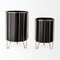 Homeroots Set of Two Black Metal 20 Ounce Round Pot Planters, 2PK 609410 - alternate 2