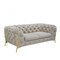 Homeroots Glam 74in Beige Velvet And Gold Loveseat 480897 - alternate 2