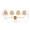 Jonathan Y Malaya 31.5" 4-Light Bohemian Coastal Metal Pleated Paper Shade LED Vanity Light, Beige/Brass Gold JYL1617A - alternate 2