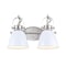 Jonathan Y Phineas 16.25" 2-Light Adjustable Farmhouse Bohemian Iron LED Vanity Light, White/Nickel JYL1115B - alternate 1