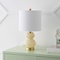 Jonathan Y Daphne 20 in. Contemporary Transitional Metal/Glass Ribbed Gourd LED Table Lamp, Ivory/Brass Gold JYL1099G - alternate 4