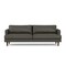 Homeroots 90" Black Leather Sofa With Brown Legs 640967 - alternate 1