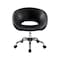 Homeroots Black and Silver Faux Leather Adjustable Height Swivel Rolling Office Chair 554044 - alternate 1