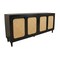 Homeroots 82in Black Distressed Solid Wood Sideboard with Four Doors 606294 - alternate 2