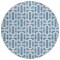 Homeroots 8' Denim Blue And Ivory Round Geometric Washable Indoor Outdoor Area Rug 594847 - alternate 2