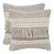Homeroots Set of Two Beige Striped Cotton Throw Pillow With Fringe, 2PK 554567 - alternate 3